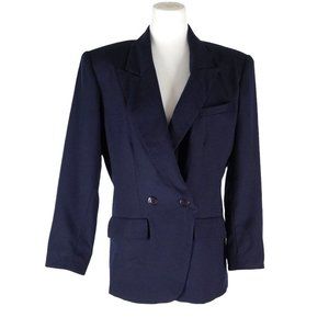 Vintage Miss Pendleton Wool Blazer Womens Size 8 Made in USA Navy Blue Academia